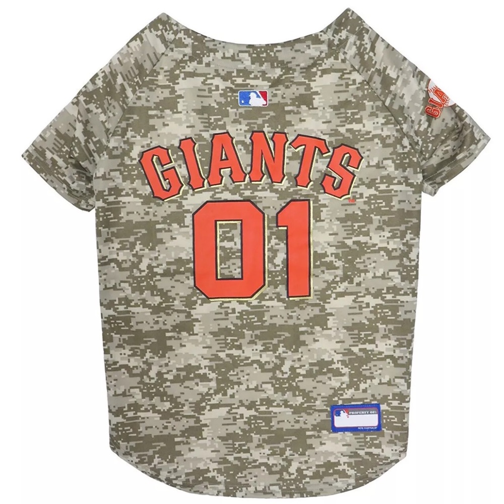 MLB San Francisco Giants Camo Pet Jersey Tan & Orange